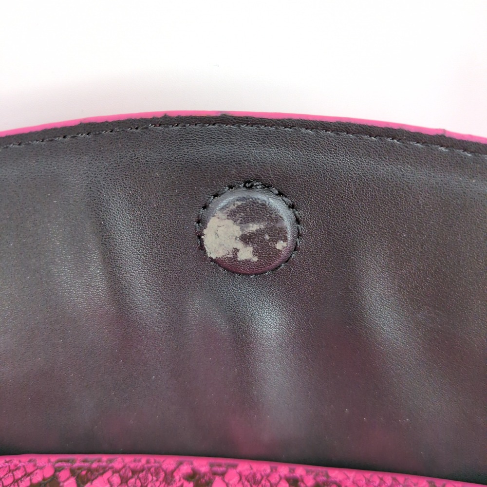 French‎ Connection Lucy Neon Pink Snakeskin Bucket Crossbody Bag NWT - Picture 5 of 11